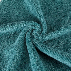 Amazon Basics Fade Resistant Bath, Hand and Washcloth Towel Set, 100% Cotton, Set of 6, 30 x 54 inches, Teal Green