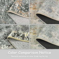 Lahome Modern Abstract Runner Rug - 2x8 Grey Hallway Long Bathroom Rugs with Rubber Backing, Kitchen Carpet Non Skid Indoor Floor Runners for Entryway Laundry Living Bedroom 2' x 8'