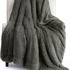 Bedsure GentleSoft Fluffy Olive Green Throw Blanket, Moss Green Decor Cozy Gifts for Women, Men, Soft Fleece Fuzzy Sherpa Plush Warm Thick Faux Fur Throw Blanket for Couch, House, 50x60