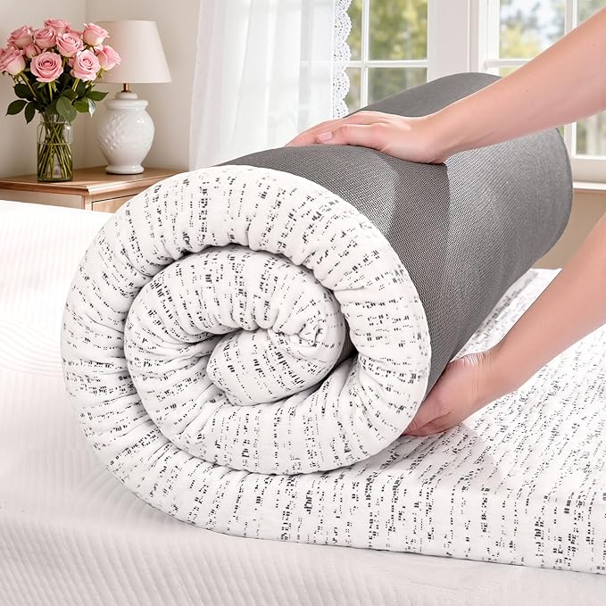 SyMax California King Mattress Topper, Gel Infused Memory Foam Mattress Topper, 3 Inch Bed Topper with Cover, Soft Cooling and Pressure Relieving, CertiPUR-US Certified, California King