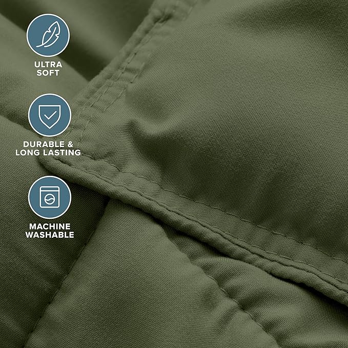 Bare Home Comforter Set - Ultra-Soft - Goose Down Alternative - Premium 1800 Series - All Season Warmth (Twin/Twin XL, Cypress Green)