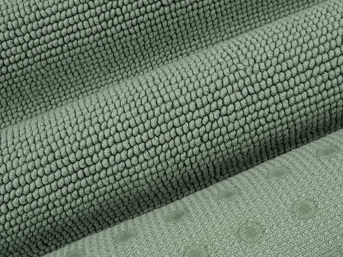 Cotton Paradise 100% Cotton Non Slip Bath Mats for Bathroom, 17x24 inch Soft Absorbent Quick Dry Machine Washable Floor Bath Mat, Sage Green