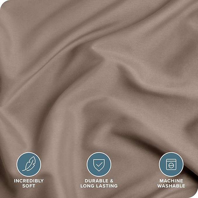 Bare Home Bedding Duvet Cover King Size - Premium 1800 Super Soft Collection - Lightweight, Cooling - Soft Breathable Bedding Duvet Cover (King, Taupe)