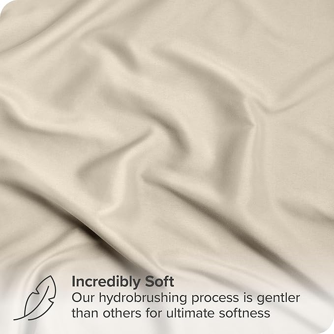 Bare Home Bed-in-A-Bag 8 Piece Comforter & Sheet Set - Split King - Goose Down Alternative - Ultra-Soft 1800 Premium Bedding Set (Split King, Sand/Sand)