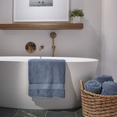 100% Organic Cotton Bath Towel Set | Bathroom Luxury Towel Set of 6 | GOTS Certified | Hotel Premium Towels | 700 GSM | 2 Bath Towel 30 x 56 | 2 Hand Towel 16 x 30 | 2 Wash Cloth 13 x 13 | Dark Blue