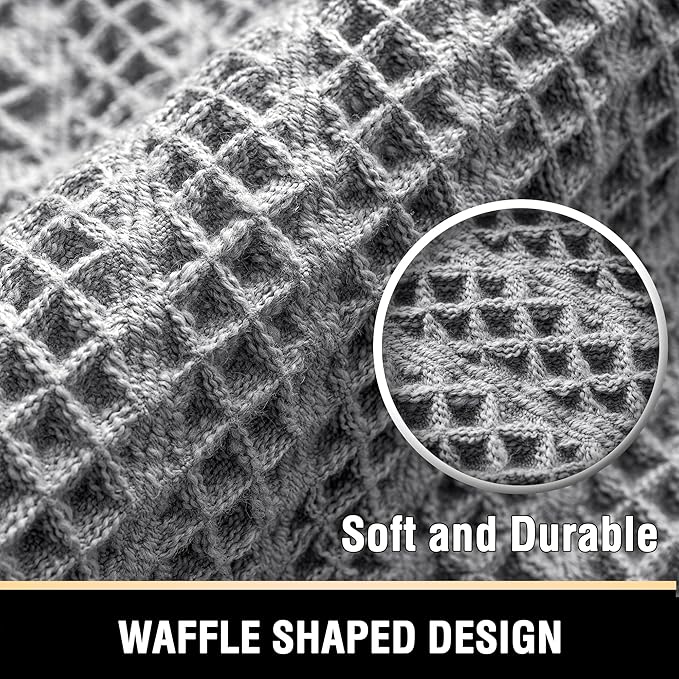 H.VERSAILTEX Waffle Bath Mat Super Absorbent Boho Bath Mat Non Slip Bath Rugs for Bathroom Floor Machine Washable Dry Fast Bathroom Rugs with Tassels (20 x 32 Plus 17 x 24 Inches, Dove)