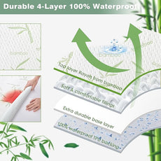 Parkdeny Twin Mattress Encasement, Waterproof Rayon from Bamboo, 3D Air Fabric, Breathable Cooling Cover, 5-13 inch Deep