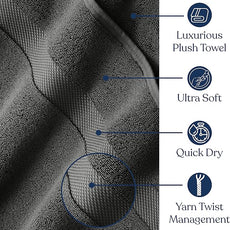 Delara Organic Cotton Luxuriously Plush Bath Towel | GOTS & OEKO-TEX Certified | Premium Hotel Quality Towels | Feather Touch Technology | 650 GSM Long Staple|Soft, Quick Dry & Ultra-Absorbent 30