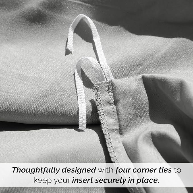 Southshore Fine Living, Inc. Premium Collection Twin Duvet Cover Bedding Set, Soft Grey Duvet Cover Bedspread 2-Piece with one Matching sham (69 in Wide x 98 in Long), Steel Grey, Twin/Twin XL