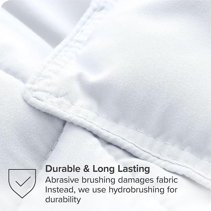 Bare Home Bed-in-A-Bag 7 Piece Comforter & Sheet Set - Full XL - Goose Down Alternative - Ultra-Soft 1800 Premium Bed Set (Full XL, White/White)
