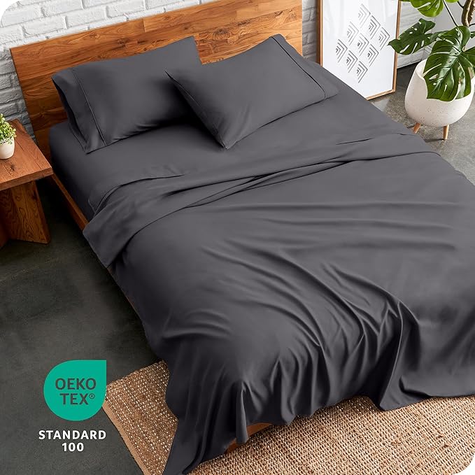 Bare Home Twin XL Sheet Set - College Dorm Size - Luxury 1800 Ultra-Soft Microfiber Twin Extra Long Bed Sheets - Deep Pockets - Easy Fit - Extra Soft - 3 Piece Set (Twin XL, Forged Iron Grey) BareHome