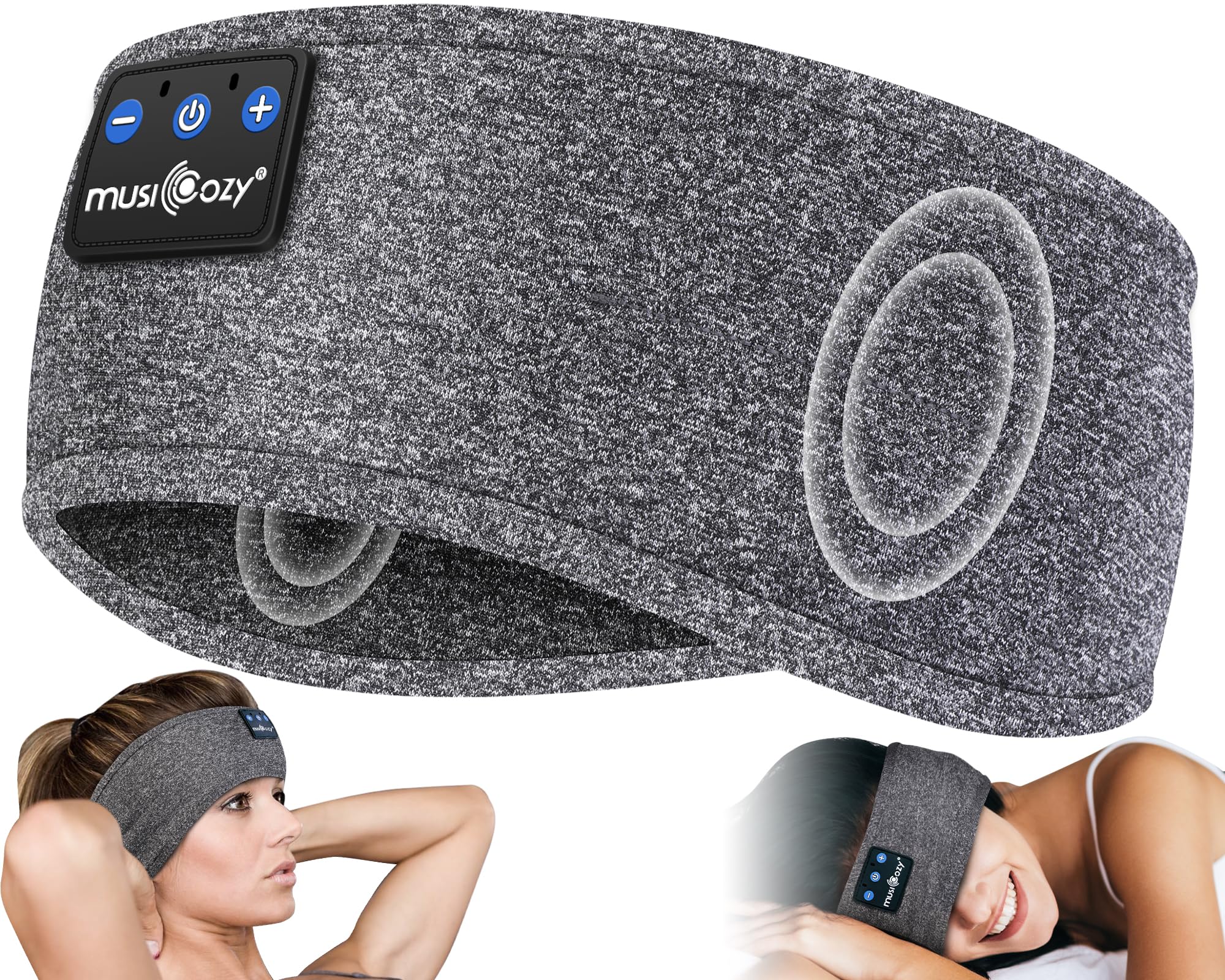 MUSICOZY Sleep Headphones Bluetooth 5.4 Headband, Sports Wireless Earphones Sweat Resistant Earbuds Sleeping Headphone with Ultra-Thin HD Stereo Speaker for Workout Running Cool Gadgets Unique Gifts Dormly