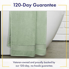 100% Organic Zero-Twist Cotton Towels - GOTS Certified Luxury Bath Towels - Ultra Soft & Plush 700GSM Long-Staple Cotton - 6 Piece Towel Set (Eucalyptus Green)
