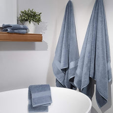 100% Organic Cotton Bath Towel Set | Bathroom Luxury Towel Set of 6 | GOTS Certified | Hotel Premium Towels | 700 GSM | 2 Bath Towel 30 x 56 | 2 Hand Towel 16 x 30 | 2 Wash Cloth 13 x 13 | Dark Blue