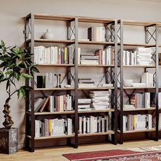 IRONCK Bookshelves Double Wide 6-Tier 76