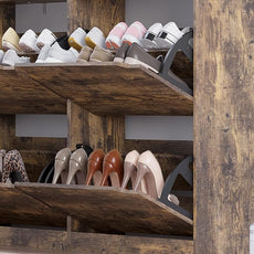 Shoe Cabinet with 4 Flip Drawers, Narrow Hidden Shoe Storage Cabinet, Slim Freestanding Shoe Rack Organizer for Entryway, Hallway, Bedroom, Living Room