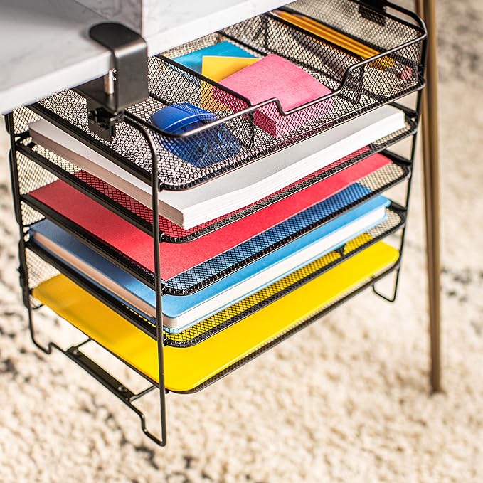 Desktop Organizer That Attaches Underneath a Desk
