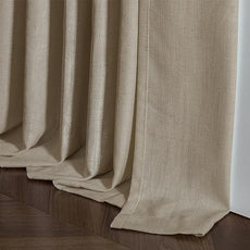 Extra Long Pinch Pleated Linen 108 Inch Curtains 2 Panels Set for Living Room Bedroom Farmhouse Tan Brown Cotton Flax Back Tab Memory Shape Pinch Pleat Ceiling Floor Window Curtains 9 FT Grey Beige