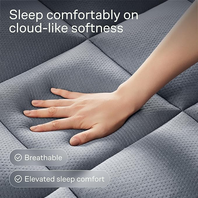 Ultra Soft King Size Mattress Topper - Viscose Made from Bamboo Pillow Top Mattress Pad for Back Pain Relief - Naturally Cooling for Hot Sleepers, Gray