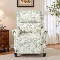 Recliner Chair, Modern Pushback Armchair with Adjustable Backrest & Footrest for Bedroom, Living Room (Rococo Green,Set of 1)