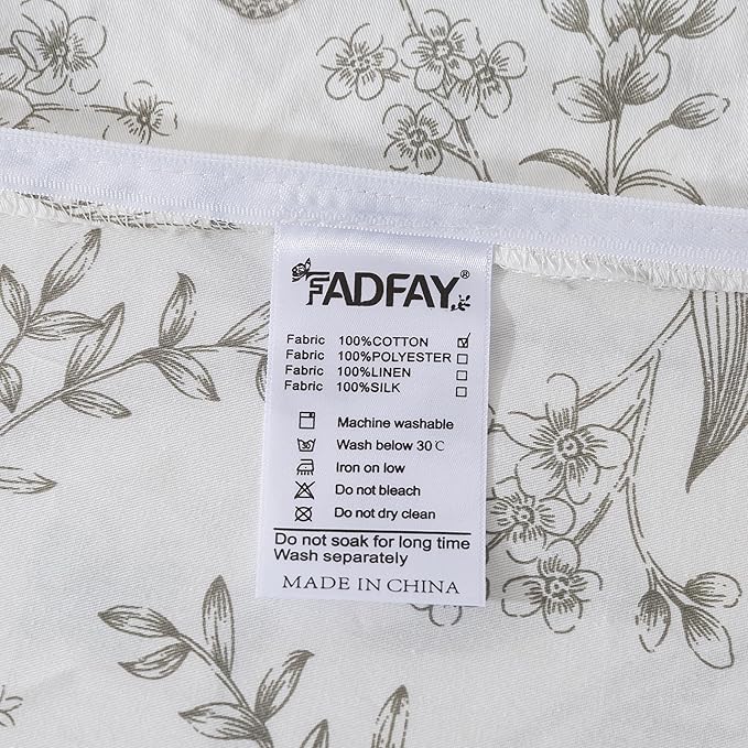 FADFAY Duvet Cover Set Queen Colorful Butterfly Bedding Vintage Botanical Comforter Cover Set Shabby Branches Bedding 100% Cotton Ultra Soft Quilt Cover with Hidden Zipper Closure 3Pcs, Queen Size