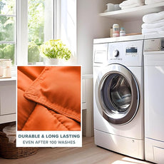 Bare Home Comforter Set - Queen Size - Ultra-Soft - Goose Down Alternative - Premium 1800 Series - All Season Warmth (Queen, Orange)