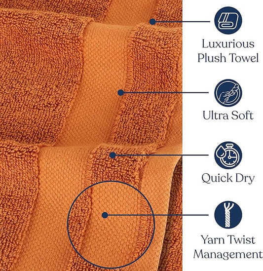 Delara Organic Cotton Luxuriously Plush Hand Towel Pack of 2 | GOTS & OEKO-TEX Certified | Premium Hotel Quality Towels | Feather Touch Technology|650 GSM Long Staple|Soft, Quick Dry & Ultra-Absorbent