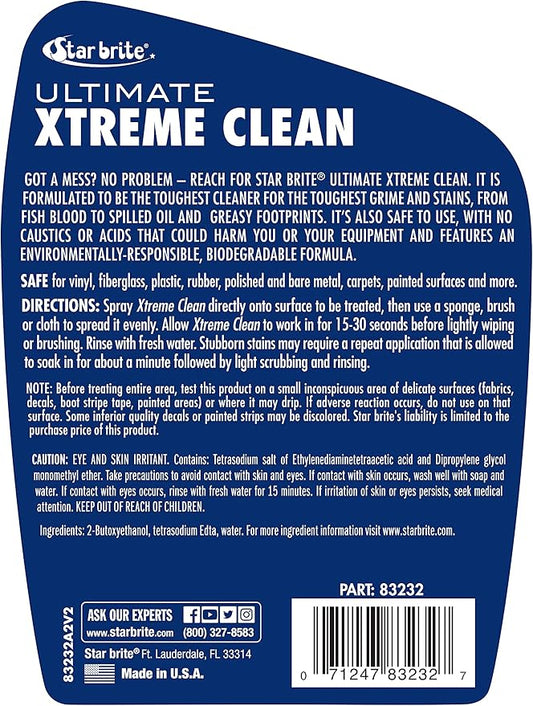 STAR BRITE Ultimate Xtreme Clean - High-Performance All-Surface Cleaner Degreaser, Ideal for Aluminum, Fiberglass, Plastic, Chrome, Stainless, Leather, and Rubber Surfaces