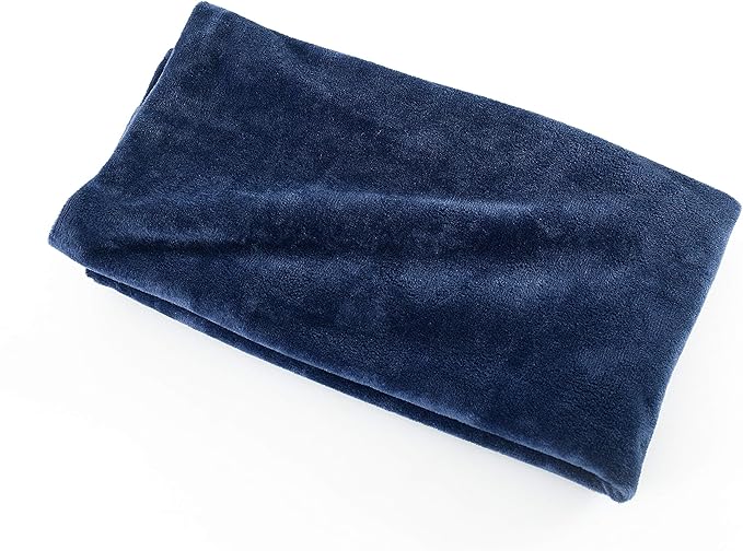 EVOLIVE Soft Micromink, Faux Fur, Faux Suede, Faux Velvet Body Pillow Cover 21"x54" Replacement with Zipper Closure (21"x54" Body Pillow Cover, Navy)