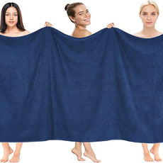 Cotton Paradise 100% Cotton 40x80 Oversized Bath Sheet, Extra Large Turkish Bath Towels for Bathroom, Navy Blue Bathsheet