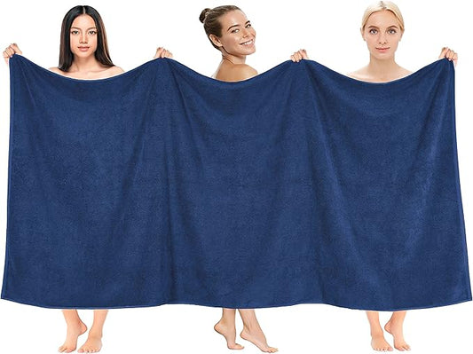 Cotton Paradise 100% Cotton 40x80 Oversized Bath Sheet, Extra Large Turkish Bath Towels for Bathroom, Navy Blue Bathsheet
