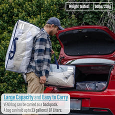 VENO 8 Pack Moving Bags w/Backpack Straps, Heavy Duty, Moving Boxes Alternative, Packing Supplies, Large Storage Totes for Dorm Room Essentials with Zipper for Clothes (Clear, 8 Pack)