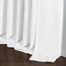 White Short Linen Curtains 45 Inch Length 2 Panel Set for Small Windows Rustic Country Linen Cotton Light Filtering Drapes Privacy Pinch Pleated Back Tab Semi Sheer Kitchen Curtains 45 Inches Long