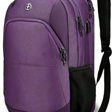 Swissdigital Design Business Laptop Backpack, College Laptops Backpack with USB Charging Port for Men and Women Fits 16 Inch Notebook, Purple | SD1670-51