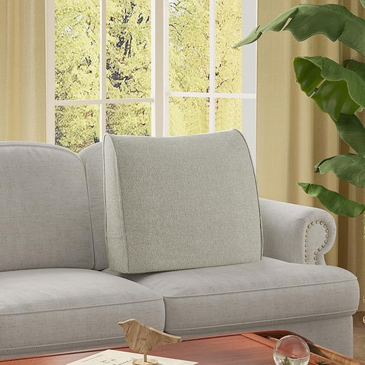 Daneey Back Support Pillow for Couch, Back Pillow for Sitting in Bed, Back Pillow for Couch Replacement, Removable Velvet Cover, Gray-Beige