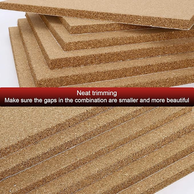Cork Board Tiles 12”X 12” – 1/2” Thick Cork Board – Bulletin Board – Pin Board Decoration for Pictures,Ultra Strength Adhesive Backing – 6 Pieces Cork Boards for Walls – 1 Box Push Pins
