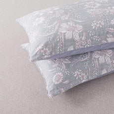 FADFAY Duvet Cover Set Twin Shabby Pink and Grey Floral Quilt Cover Vintage Sunflower Bedding Elegant Summer Bedding 100% Cotton Soft Comforter Cover with Hidden Zipper Closure 3Pcs, Twin Size