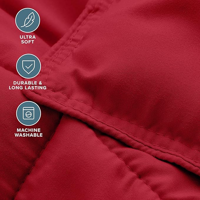 Bare Home Comforter Set - Queen Size - Ultra-Soft - Goose Down Alternative - Premium 1800 Series - All Season Warmth (Queen, Red)