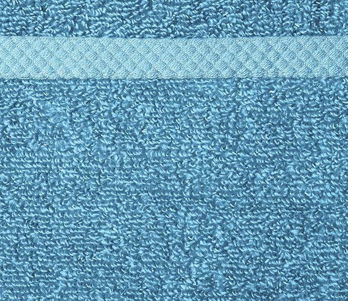 Amazon basics cotton washcloths, Lightweight quick-dry, 12" x 12", 12-pack, lake blue