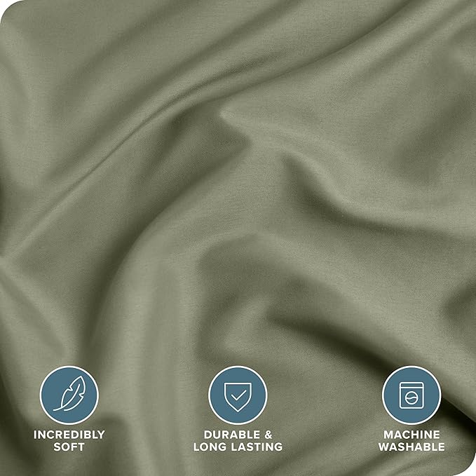 Bare Home Bedding Duvet Cover California King Size - Premium 1800 Super Soft Collection - Lightweight, Cooling - Soft Breathable Bedding Duvet Cover (Cal King, Sage)