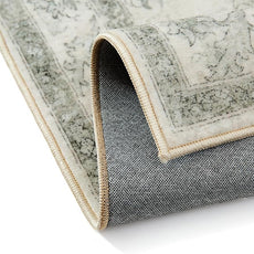 Green Runner Rug 2x6 Washable Vintage Carpet Hallway Kitchen Soft Retro Low Pile Thin Indoor Bedroom Non Slip Oriental Medallion Long Throw Rug for Bathroom Laundry Dining Room