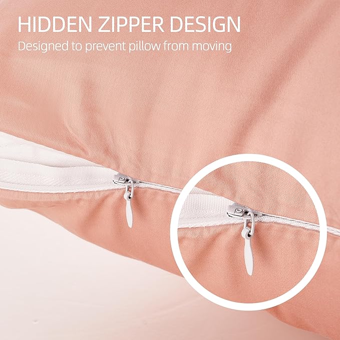 Cotton Pillow Protectors/Cases Queen Size with Zipper 2 Pack Blush Pink Color,Cooling & Breathable Bed Pillow Protectors Set of 2 Pillow Cases Cover (Queen Size 20" x 30")