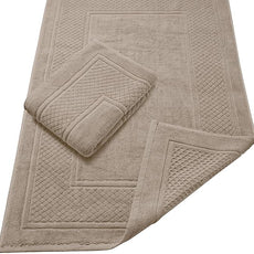 Avalon Towels Beige Bath Mat - 100% Cotton Set of 2 Absorbent Bathmat - Bathroom Mats Quick Dry Bath Mats for Bathrooms (22x34 Inches)