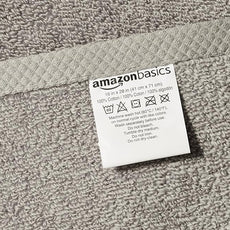 Amazon basics 100% cotton Lightweight quick-dry hand towel, 8-pack, Platinum, 28