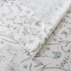 FADFAY Floral Sheets Colorful Butterfly Bed Sheets Set Vintage Botanical Bedding Shabby Branches Leaves Bedding Collections 100% Percale Cotton Breathable Soft Deep Pocket 4Pcs, California King Size