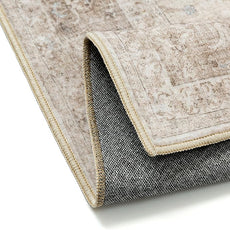 Beige Area Rug 8x10 for Living Room Washable Vintage Carpet Low Pile Non Slip Distressed Soft Traditional Retro Oriental Large Accent Throw Rug Office Bedroom Dining Room Playroom