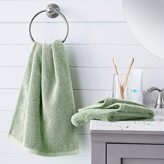 Amazon basics Lightweight quick-dry hand towels - 100% cotton, 8-pack, 28 x 16 inches, seafoam green