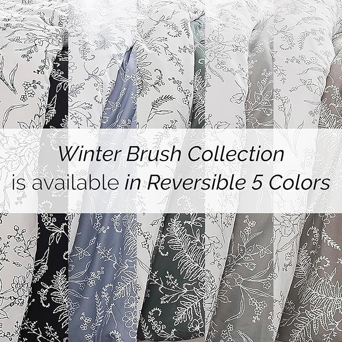 SouthShore FINE LINENS Winter Brush Collection - Premium Quality, Soft, Wrinkle, Fade, & Stain Resistant, Easy Care, Oversized Duvet Cover Set, Full / Queen, Dusty Blue