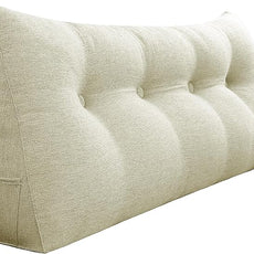 10 lbs Thickened Headboard Pillow Wedge Pillow Headboard Reading Pillow Bed for Comfortable Backrest Reading Triangular Pillow with Side Pocket Backrest Pillows for Sitting in Bed White Full