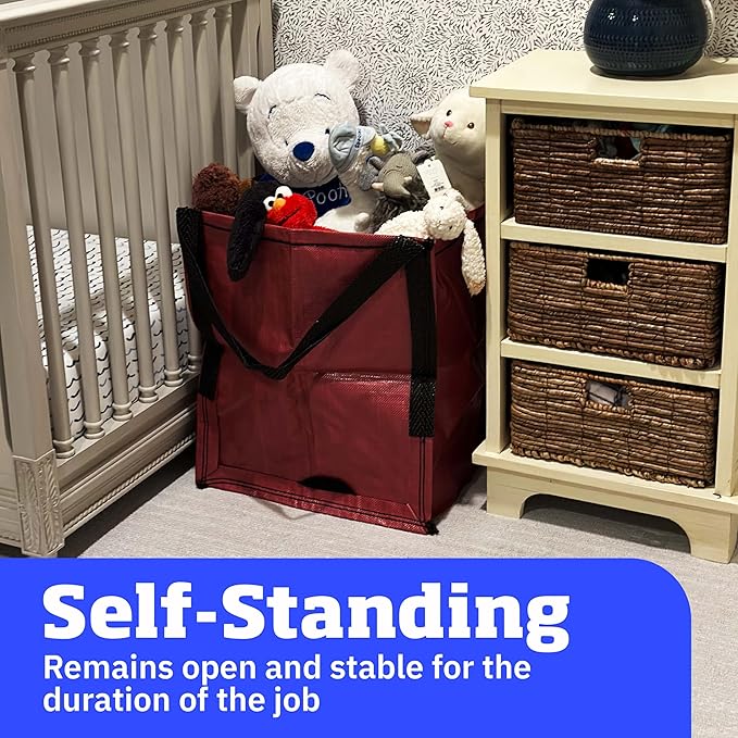 DURASACK Heavy Duty Storage Tote Bag 22-Gallon Rugged Woven Polypropylene Moving Bag, Reusable Self-Standing Design, Holds up to 500 Pounds, Single, Red